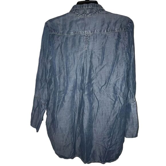Cloth & Stone Button Shirt Wmns S Chambray Inside Pocket Unique Casual - Picture 7 of 9